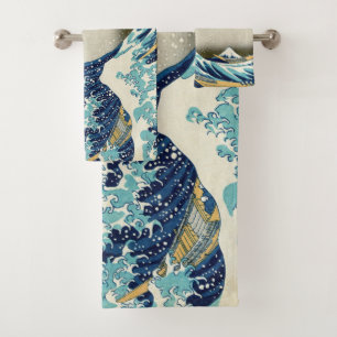 Conjunto De Toalhas Katsushika Hokusai - A onda do Excelente de Kanaga