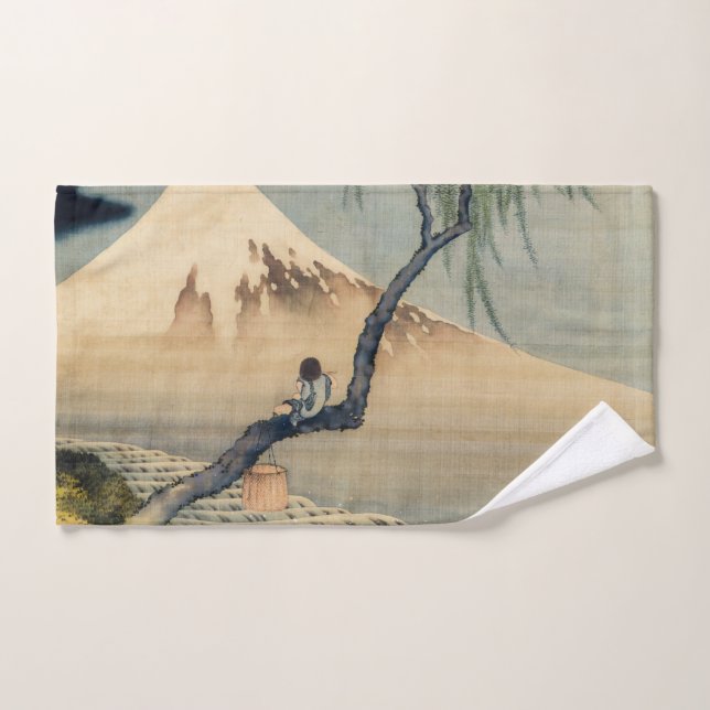 Conjunto De Toalhas Katsushika Hokusai - Menino Vivendo o Monte Fuji (Toalha de mão)