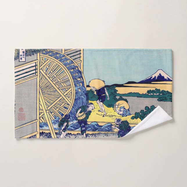 Conjunto De Toalhas Katsushika Hokusai - Moinho d’água em Onden (Toalha de mão)