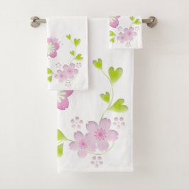 Conjunto De Toalhas Kawaii Style Sakura Cherry Tree Blossom