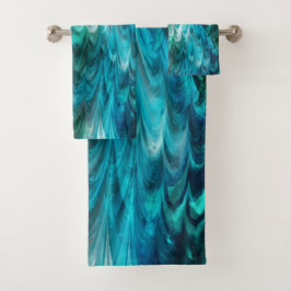 Conjunto De Toalhas kelpie não parelha em tons de azul-turquesa :