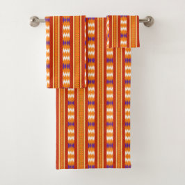 Conjunto De Toalhas Kente Stripes Towel Set