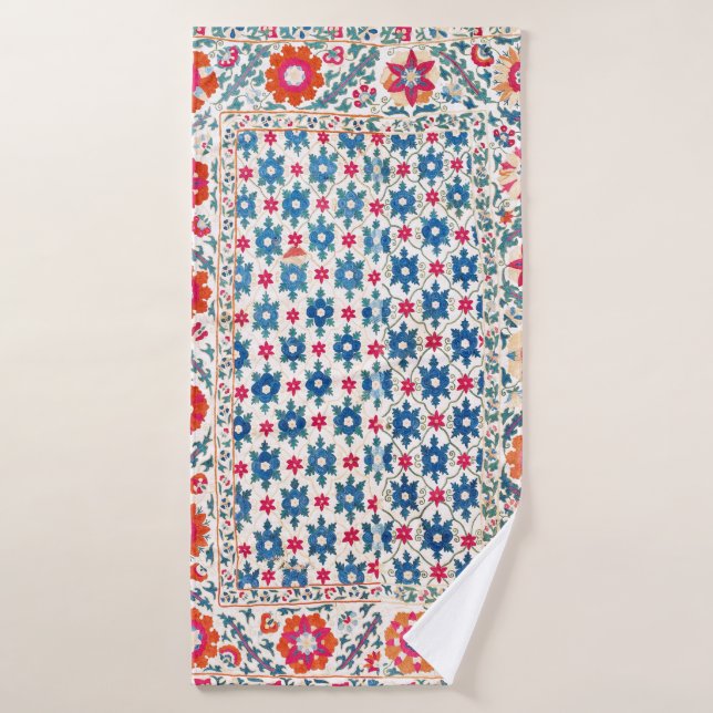 Conjunto De Toalhas Kermina Suzani Usbequistão Embroiderme Impressão (Toalha de Banho)