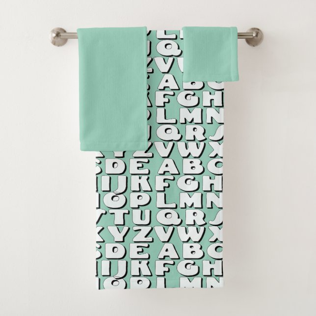 Conjunto De Toalhas Kids Alphabet Aqua (Insitu)