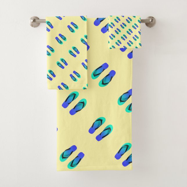 Conjunto De Toalhas Kids de Chinelos azuis (Insitu)