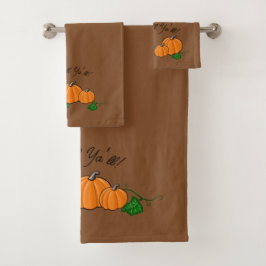 Conjunto De Toalhas KiniArt Outono Abóbora