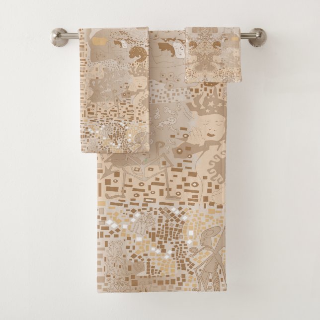 Conjunto De Toalhas Klimpt Inspirou Rave Man Patterno (Insitu)