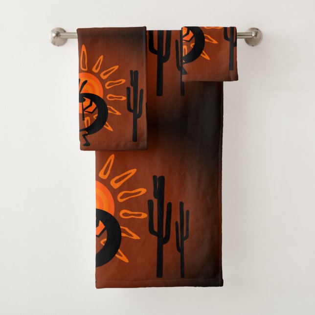 Conjunto De Toalhas Kokopelli Sun Bronzed Sunset (Insitu)