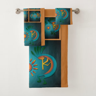 Conjunto De Toalhas Kokopellii com Sun Turquoise