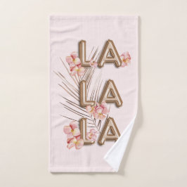 Conjunto De Toalhas LA LA LA- Girly Trendy RoseGold Motivação da Flor