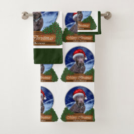 Conjunto De Toalhas Labrador Retriever Christmas