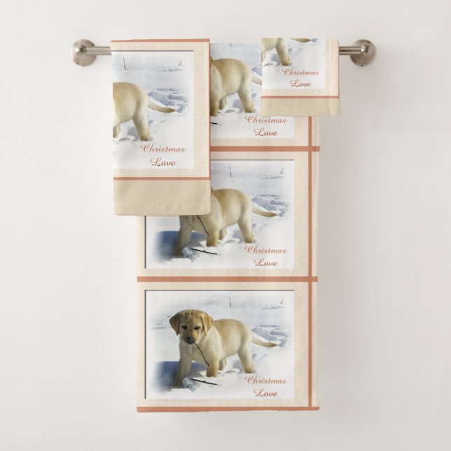 Conjunto De Toalhas Labrador Retriever Puppy Natal (Insitu)
