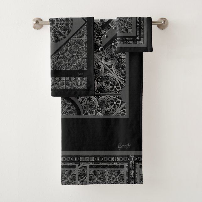 Conjunto De Toalhas Lace Black Cerâmico (Insitu)
