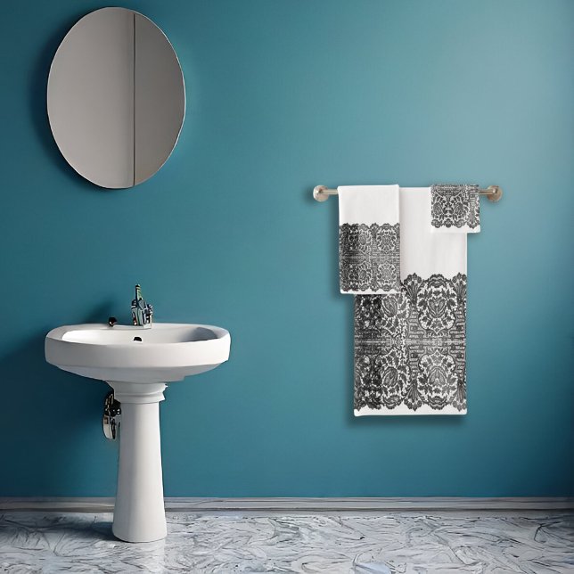 Conjunto De Toalhas Lace Negra Lace Sheen design Bath Totol LUXURIOSO (Criador carregado)