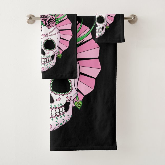 Conjunto De Toalhas Lady Sugar Skull (Insitu)