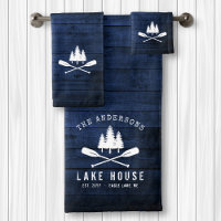 Lago Rustic House Barat Oars Trees Blue Wood Impre