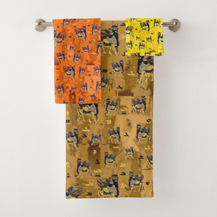 Conjunto De Toalhas Lamaçu Assírio e Torres manuais de Alfabeto