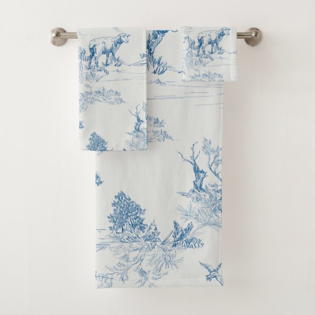 Conjunto De Toalhas Lâmpada Azul Toile (Insitu)