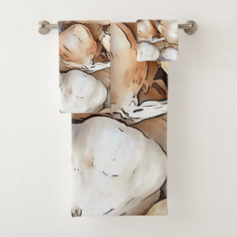 Conjunto De Toalhas Lâmpadas de Alho - Arte Negra Artística