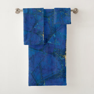 Conjunto De Toalhas Lapis Azul Moderno Lazuli