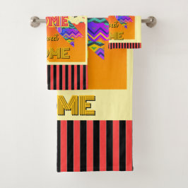 Conjunto De Toalhas Lar Lar Doce Lar Amarelo