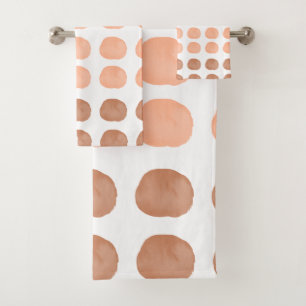 Conjunto De Toalhas Laranja Aquarela Fora de Bolinhas Feliz