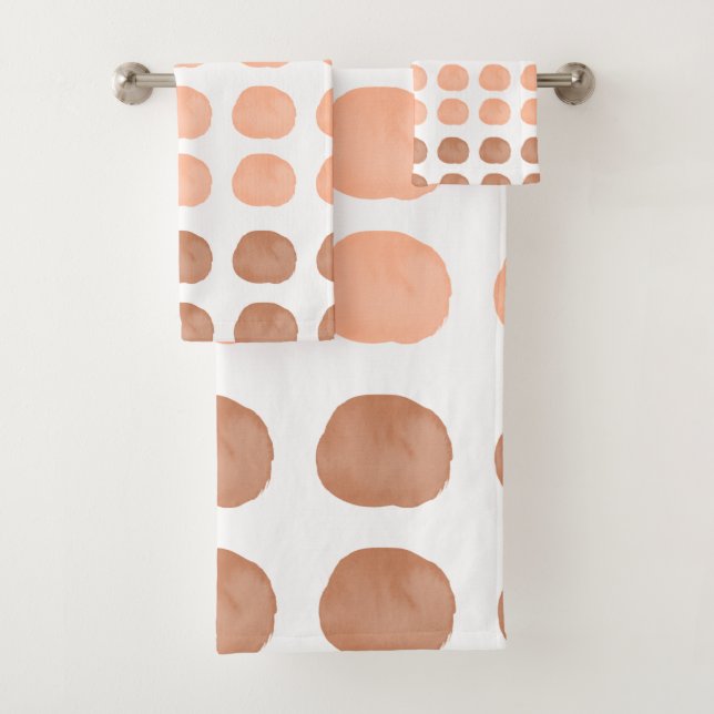 Conjunto De Toalhas Laranja Aquarela Fora de Bolinhas Feliz (Insitu)