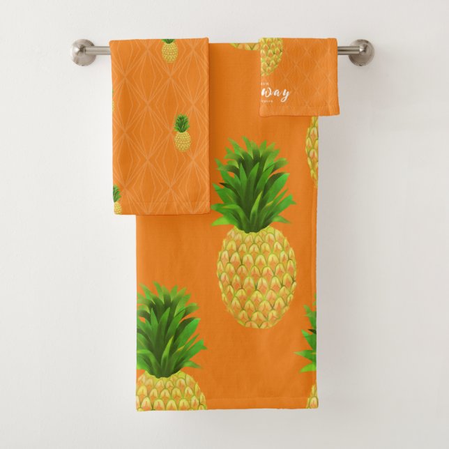 Conjunto De Toalhas Laranja de ananás (Insitu)