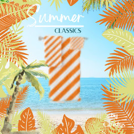 Conjunto De Toalhas Laranja e branco riscados