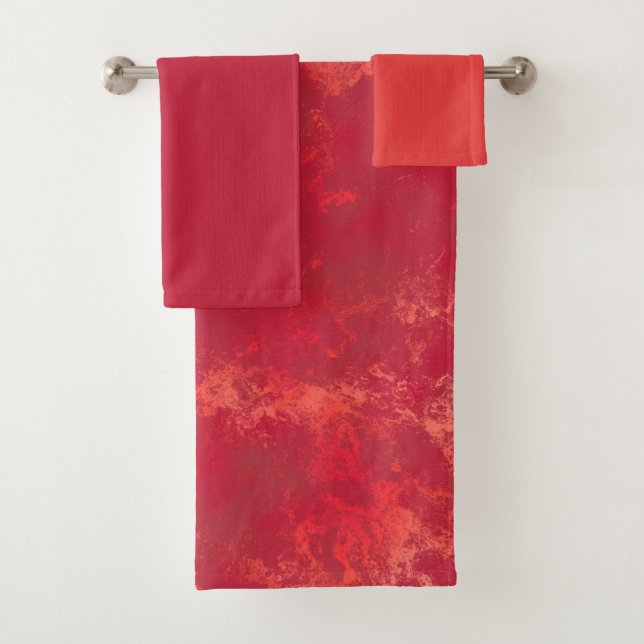 Conjunto De Toalhas Laranja e Vermelho (Insitu)