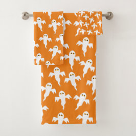 Conjunto De Toalhas Laranja Fantasma do Fantasma do Bom Halloween