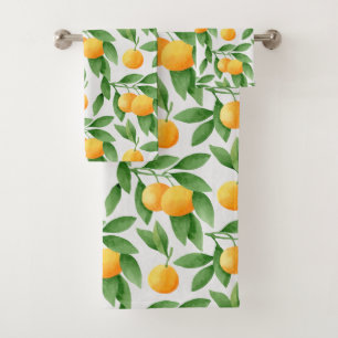 Conjunto De Toalhas Laranjas aquarelas ou tangerinas