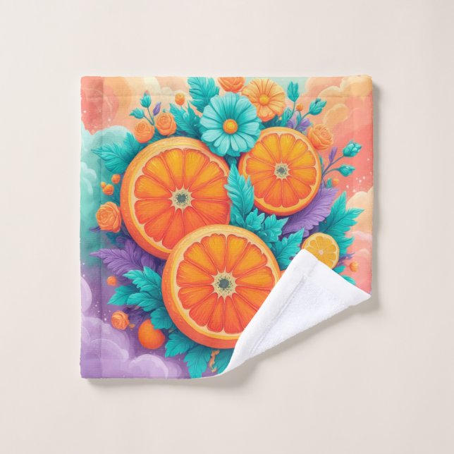 Conjunto De Toalhas Laranjas coloridas (Pano de lavar)