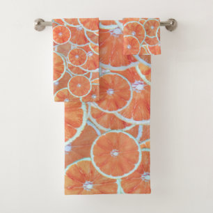 Conjunto De Toalhas Laranjas tropicais de Frutas de citrinos Tangerina
