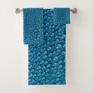 Conjunto De Toalhas Largas de bolhas azuis de luxo