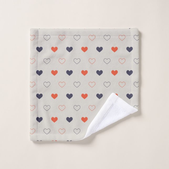 Conjunto De Toalhas Large - Lovely hearts / orange cream dark (Pano de lavar)