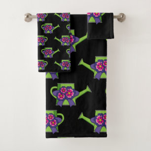 Conjunto De Toalhas Lata de água doce com Buquê de flores