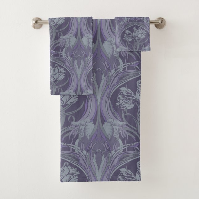 Conjunto De Toalhas Lavanda Art Nouveau Tulips Bath Towels (Insitu)