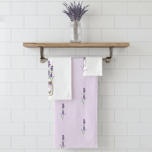 Conjunto De Toalhas Lavanda Botânica Francesa