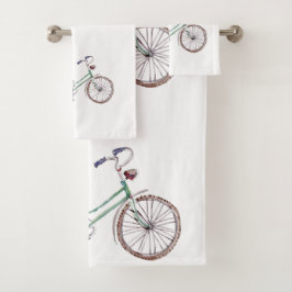 Conjunto De Toalhas Lavanda de Bicicleta Russo Azul Floral