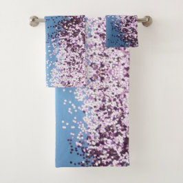 Conjunto De Toalhas Lavanda divertida Confetti em Azul