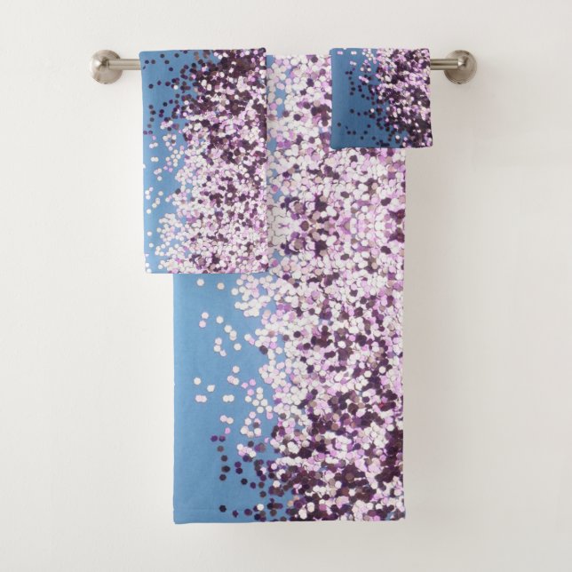 Conjunto De Toalhas Lavanda divertida Confetti em Azul (Insitu)