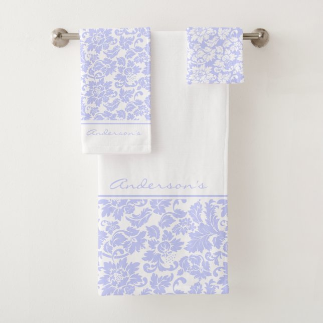 Conjunto De Toalhas Lavanda E Damasco Branco (Insitu)