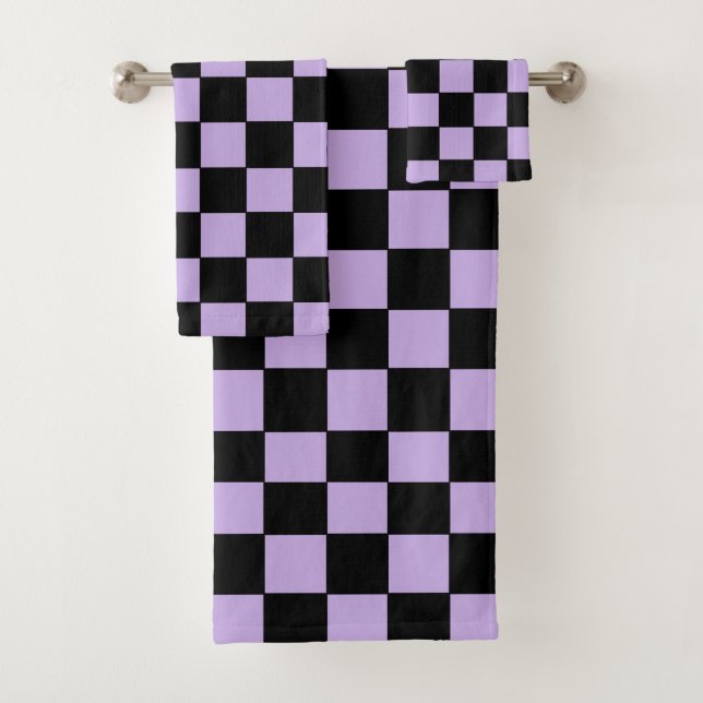 Conjunto De Toalhas Lavanda e preto verificados (Insitu)
