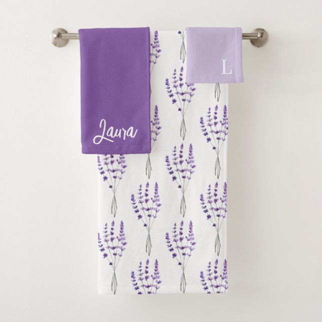 Conjunto de Toalhas Lavanda Monogramadas (Insitu)