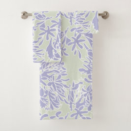 Conjunto De Toalhas Lavender Agapanthus flower Sage Green