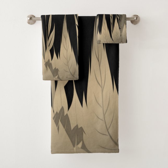 Conjunto De Toalhas Leaf Design clássico Dourado (Insitu)