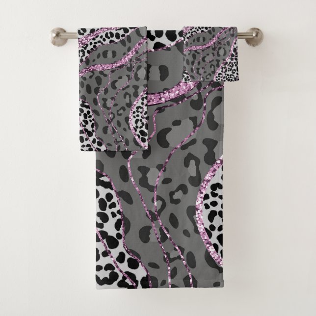 Conjunto De Toalhas Leão Estampa Animal Brilho Glam 3 (Insitu)
