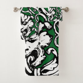 Conjunto De Toalhas Leão Knotwork do Século 20 inicial