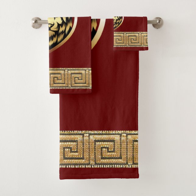 Conjunto De Toalhas Leão Real do Inglês Antigo Designer  (Insitu)